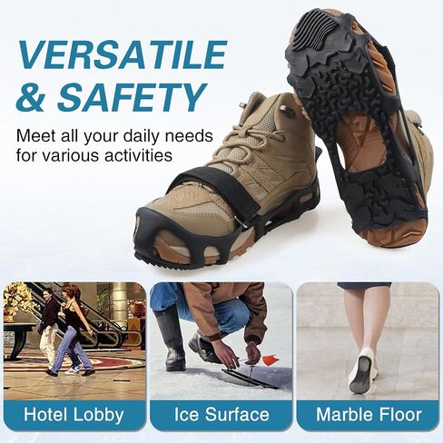 Spikeless Shoe Cleats Anti Slip Roofing Shoes for Wet Floors | Rubber Traction Shoe Cover, Anti Slip Shoe Grips, Work Boots Shoes, Overshoes for Wet Floors, Wood Decks, Slippery Surfaces in Kuwait
