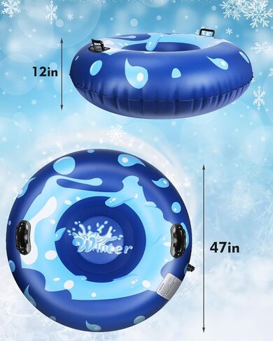 أنبوب قابل للنفخ شديد التحمل مقاس 47 بوصة من D-TEND للبالغين والأطفال، أنبوب مضاد للتجمد مقاوم للاهتراء للرياضة الشتوية الخارجية مع أصدقاء الأطفال in Kuwait