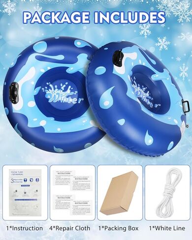 أنبوب قابل للنفخ شديد التحمل مقاس 47 بوصة من D-TEND للبالغين والأطفال، أنبوب مضاد للتجمد مقاوم للاهتراء للرياضة الشتوية الخارجية مع أصدقاء الأطفال in Kuwait