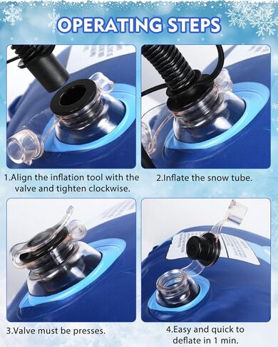 أنبوب قابل للنفخ شديد التحمل مقاس 47 بوصة من D-TEND للبالغين والأطفال، أنبوب مضاد للتجمد مقاوم للاهتراء للرياضة الشتوية الخارجية مع أصدقاء الأطفال in Kuwait