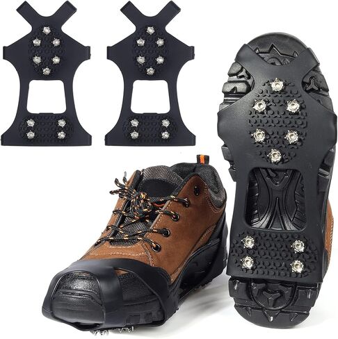 مقابض أحذية الثلج من ISTATSO، مسامير أحذية للثلج والجليد، مرابط ثلج للأحذية والأحذية طويلة الرقبة مع 10 مقابض مدببة من الفولاذ المقاوم للصدأ للأشرطة لأحذية المشي لمسافات طويلة، والمشي، وصيد الأسماك على الجليد، والركض، والمشي لمسافات طويلة in Kuwait