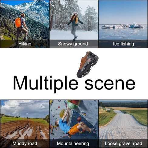 مقابض أحذية الثلج من ISTATSO، مسامير أحذية للثلج والجليد، مرابط ثلج للأحذية والأحذية طويلة الرقبة مع 10 مقابض مدببة من الفولاذ المقاوم للصدأ للأشرطة لأحذية المشي لمسافات طويلة، والمشي، وصيد الأسماك على الجليد، والركض، والمشي لمسافات طويلة in Kuwait