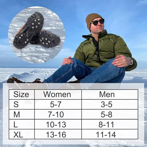 مقابض أحذية الثلج من ISTATSO، مسامير أحذية للثلج والجليد، مرابط ثلج للأحذية والأحذية طويلة الرقبة مع 10 مقابض مدببة من الفولاذ المقاوم للصدأ للأشرطة لأحذية المشي لمسافات طويلة، والمشي، وصيد الأسماك على الجليد، والركض، والمشي لمسافات طويلة in Kuwait