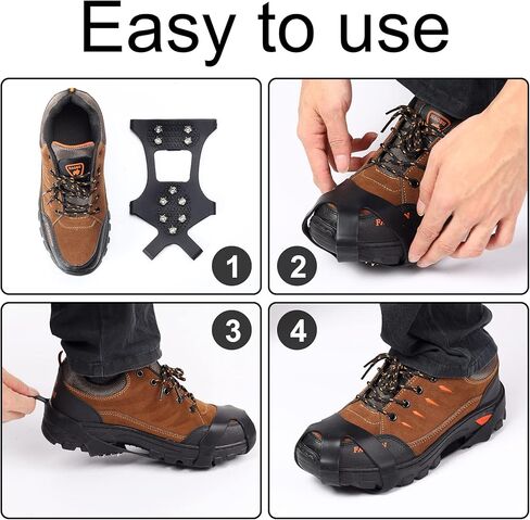 مقابض أحذية الثلج من ISTATSO، مسامير أحذية للثلج والجليد، مرابط ثلج للأحذية والأحذية طويلة الرقبة مع 10 مقابض مدببة من الفولاذ المقاوم للصدأ للأشرطة لأحذية المشي لمسافات طويلة، والمشي، وصيد الأسماك على الجليد، والركض، والمشي لمسافات طويلة in Kuwait