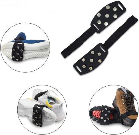 7 Tooth Mountaineering Anti-Skid Crampons - Safety for Snow Shoe Boot Ski Fishing Climbing - Winter Walking Hiking Mountaineering -for Each Kind of Boots in Saudi Arabia