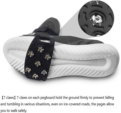 7 Tooth Mountaineering Anti-Skid Crampons - Safety for Snow Shoe Boot Ski Fishing Climbing - Winter Walking Hiking Mountaineering -for Each Kind of Boots in Saudi Arabia