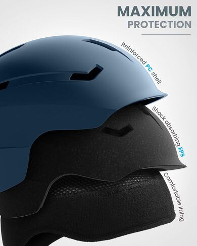 OutdoorMaster Deer Ski Helmet,Snowboard Helmet for Adults - Durable PC Shell, Protective EPS Foam & 12 Cooling Vents -Snow Helmets for Men, Women & Youth in Kuwait