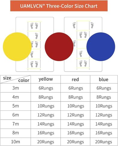 UAMLVCN سلم الرشاقة الرياضي 6 درجات/8 درجات/10 درجات/12 درجة/14 درجة/16 درجة/20 درجة تدريب كرة القدم مع حقيبة معدات اللياقة البدنية أو تدريب سرعة خفة الحركة لتدريب كرة القدم وكرة السلة للرياضيين والمراهقين أو الأطفال أصفر/أحمر/أزرق in Kuwait