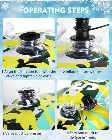 أنبوب قابل للنفخ شديد التحمل مقاس 47 بوصة من D-TEND للبالغين والأطفال، أنبوب مضاد للتجمد مقاوم للاهتراء للرياضة الشتوية الخارجية مع أصدقاء الأطفال باللون الأخضر in Kuwait