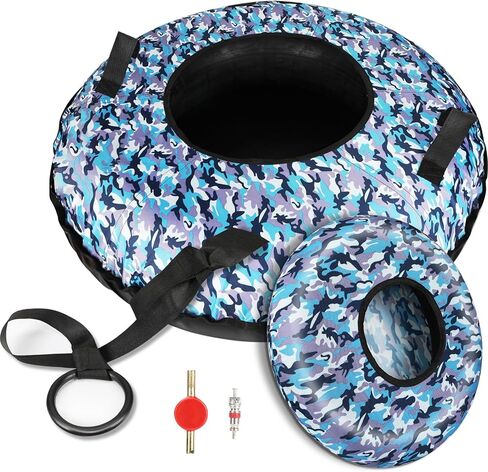 أنبوب ثلج D-TEND مقاس 40 بوصة، شديد التحمل مع قاعدة من البلاستيك الصلب للتزلج وأنابيب تزلج على الجليد قابلة للنفخ للأطفال والكبار متعة الشتاء in Kuwait