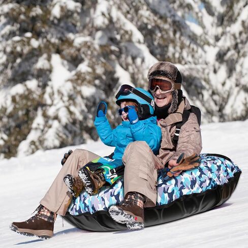 أنبوب ثلج D-TEND مقاس 40 بوصة، شديد التحمل مع قاعدة من البلاستيك الصلب للتزلج وأنابيب تزلج على الجليد قابلة للنفخ للأطفال والكبار متعة الشتاء in Kuwait