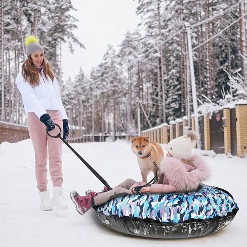 أنبوب ثلج D-TEND مقاس 40 بوصة، شديد التحمل مع قاعدة من البلاستيك الصلب للتزلج وأنابيب تزلج على الجليد قابلة للنفخ للأطفال والكبار متعة الشتاء in Kuwait