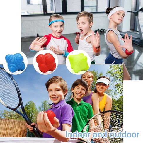 3 Pieces Reaction Balls Bounce Reaction Ball Rubber Reaction Ball Different Level Reaction Ball for Agility Reflex, Coordination Training, Hand-Eye Coordination, Blue, Red and Yellow in Saudi Arabia