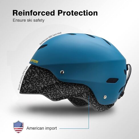 خوذة تزلج OTTEXPO للبالغين، هيكل صلب ABS واقي مقاوم للصدمات مع رغوة EPS، خوذة التزلج على الجليد للرجال والنساء والشباب in Kuwait