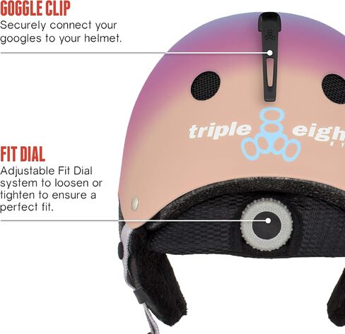 Triple Eight Halo Snow Standard Snowboard and Ski Helmet, Safety Certified with Dial Fit in Saudi Arabia