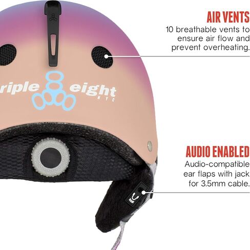 Triple Eight Halo Snow Standard Snowboard and Ski Helmet, Safety Certified with Dial Fit in Saudi Arabia
