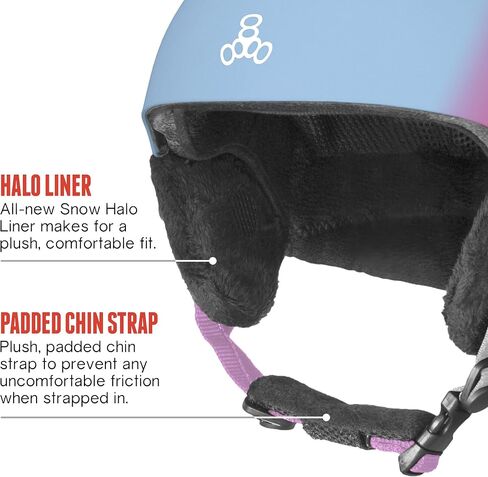 Triple Eight Halo Snow Standard Snowboard and Ski Helmet, Safety Certified with Dial Fit in Saudi Arabia