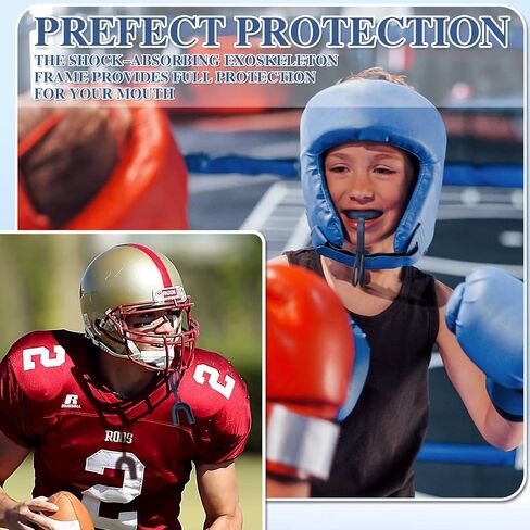 TOODOO 3 Pcs Football Mouth Guard with Strap Youth Mouth Guard Football Mouthpiece Soft Youth Mouth Guard Football Mouthpiece for Boxing Fit Lacrosse, Basketball, Football(Red) in Kuwait