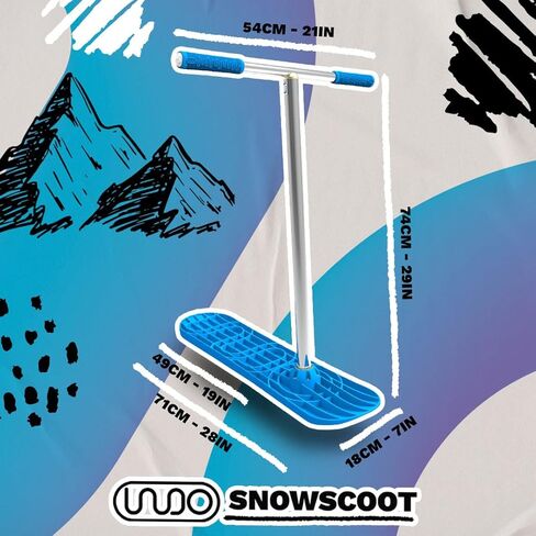 Indo SnowScoot - Ultimate Snow Scooter for Kids & Adults - Perfect Backyard Fun with Smooth Grinding Base - Ideal Kids Snow Toys for Small Hills in Kuwait