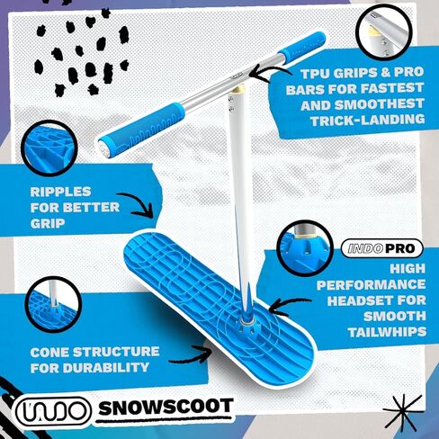 Indo SnowScoot - Ultimate Snow Scooter for Kids & Adults - Perfect Backyard Fun with Smooth Grinding Base - Ideal Kids Snow Toys for Small Hills in Kuwait