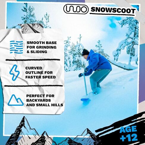 Indo SnowScoot - Ultimate Snow Scooter for Kids & Adults - Perfect Backyard Fun with Smooth Grinding Base - Ideal Kids Snow Toys for Small Hills in Kuwait
