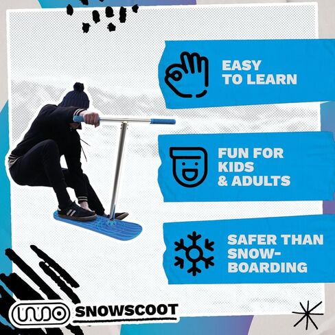 Indo SnowScoot - Ultimate Snow Scooter for Kids & Adults - Perfect Backyard Fun with Smooth Grinding Base - Ideal Kids Snow Toys for Small Hills in Kuwait