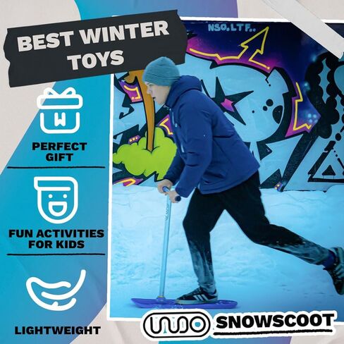 Indo SnowScoot - Ultimate Snow Scooter for Kids & Adults - Perfect Backyard Fun with Smooth Grinding Base - Ideal Kids Snow Toys for Small Hills in Kuwait