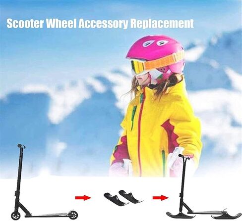 1 Pair of Snow Scooter Ski Sled, Snow Sled Ski Scooter Conversion Kit Ski Board Sleigh Accessories Outdoor Sports Winter Scooter Sled Ski Attachment for Kids Ski Skate Board Sled Accessories in Saudi Arabia