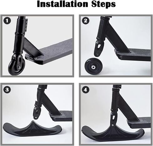 1 Pair of Snow Scooter Ski Sled, Snow Sled Ski Scooter Conversion Kit Ski Board Sleigh Accessories Outdoor Sports Winter Scooter Sled Ski Attachment for Kids Ski Skate Board Sled Accessories in Saudi Arabia