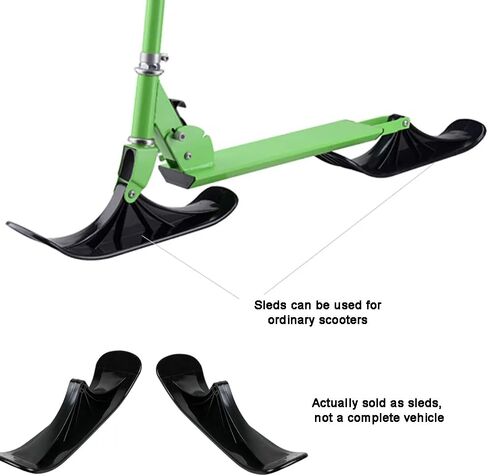 1 Pair of Snow Scooter Ski Sled, Snow Sled Ski Scooter Conversion Kit Ski Board Sleigh Accessories Outdoor Sports Winter Scooter Sled Ski Attachment for Kids Ski Skate Board Sled Accessories in Saudi Arabia