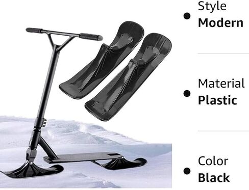 1 Pair of Snow Scooter Ski Sled, Snow Sled Ski Scooter Conversion Kit Ski Board Sleigh Accessories Outdoor Sports Winter Scooter Sled Ski Attachment for Kids Ski Skate Board Sled Accessories in Saudi Arabia