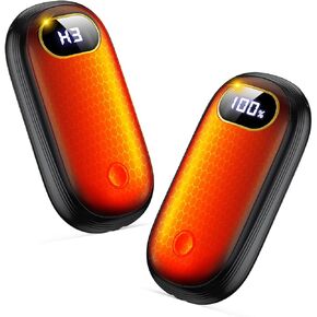 Hand Warmers Rechargeable, Dual-Sided Heating 17Hrs Warmth Max 131℉ 4 Levels USB-C Reusable Electric Hand Warmer Portable Handwarmers for Raynauds, Hunting, Golf, Camping, Women Men Warm Gifts