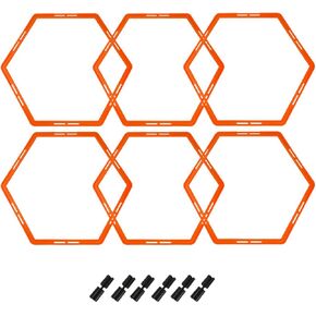 AHUIJ حلقة رشاقة سداسية / حلقة سرعة / سلم لرشاقة القدم، حواجز السرعة، تمرين الجسم بالكامل، معدات اللياقة البدنية المنزلية، أدوات التدريب الرياضي in Kuwait