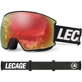 نظارات LECAGE OTG للتزلج بعدسات قابلة للتبديل نظارات الثلج/التزلج على الجليد - حماية 100% من الأشعة فوق البنفسجية 400 للنساء والرجال والكبار