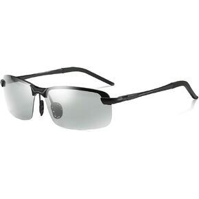 LJIMI Photochromic Sports Sunglasses with Polarized Lens for Men and Women Outdoor Driving Cycling Fishing 100% UV400 Protection Eyewear Anti Glare Eyeglasses Reduce Eye Fatigue Safety Glasses Shades