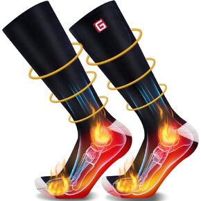 Autocastle Heated Socks for Men Women Rechargeable Battery Socks Electric Socks for Chronically Cold Feet Winter Warm Thermal Socks Washable Unisex Foot Warmer for Hunting Skiing Cycling