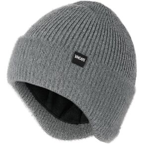 Wmcaps Winter Fleece Line Beanie Hats with Earflap for Men Women, Outdoor Warm Thermal Knitted Stocking Caps
