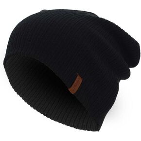 KNITDAY Men's Thin Slouchy Beanie Hats Slouch Baggy Soft Winter Hat Light Weight Knitted Unisex