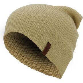 KNITDAY Men's Thin Slouchy Beanie Hats Slouch Baggy Soft Winter Hat Light Weight Knitted Unisex