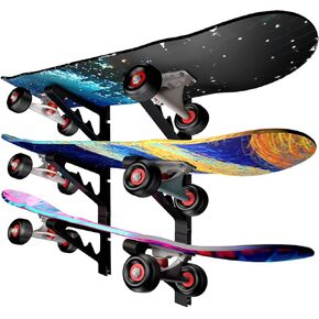 MIND&ACTION Skateboard Wall Mount Rack Board Display Wall Holder,Adjustable Storage Layers Space Saving Design in Kuwait