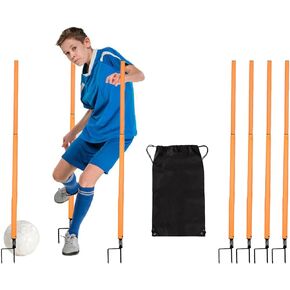 Hikeen Removable Soccer Agility Training Poles Adjustable for Football Training Outdoor Sports Speed Training Equipment 4cps or 6pcs