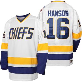 Men Hanson Brother 16 Jack 17 Steve 18 Jeff Charlestown Chiefs Stitched Movie Hockey Jerseys