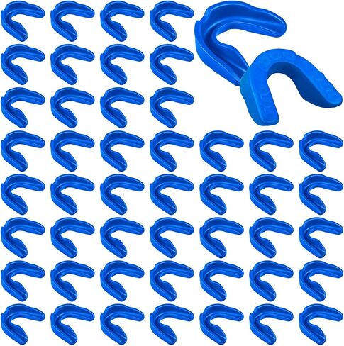 Frienda 50 قطعة من واقي الفم لكرة القدم للشباب، واقي الفم الرياضي الأزرق، درع الأسنان، حماية قطعة الفم للبالغين والأطفال الصغار، الملاكمة، كرة السلة، لاكروس، الفنون القتالية، الهوكي in Kuwait