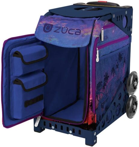 ZUCA Island Life Palm Trees Sport Insert Bag and Navy Frame with Flashing Wheels in Kuwait