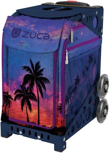 ZUCA Island Life Palm Trees Sport Insert Bag and Navy Frame with Flashing Wheels in Kuwait