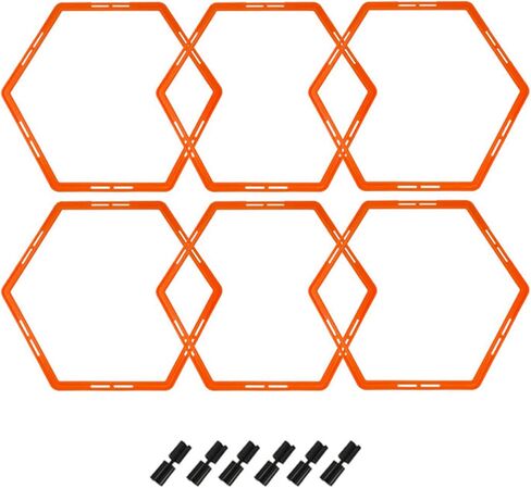 AHUIJ حلقة رشاقة سداسية / حلقة سرعة / سلم لرشاقة القدم، حواجز السرعة، تمرين الجسم بالكامل، معدات اللياقة البدنية المنزلية، أدوات التدريب الرياضي in Kuwait