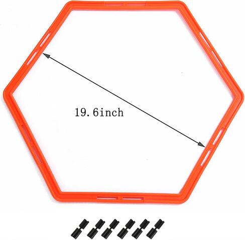 AHUIJ حلقة رشاقة سداسية / حلقة سرعة / سلم لرشاقة القدم، حواجز السرعة، تمرين الجسم بالكامل، معدات اللياقة البدنية المنزلية، أدوات التدريب الرياضي in Kuwait