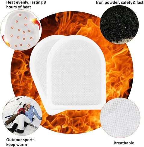 World-BIO Toe Warmers Adhesive 10/20/30/40 Pairs - Long Lasting Safe Natural Odorless Air Activated Warmers Up to 8 Hours of Heat - Heated Insoles Toe Foot Warmers Keep Foot Warm in Chill Winter in Kuwait