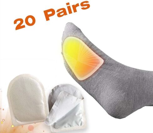 WORLD-BIO Toe Warmers Adhesive 10/20/30/40 Pairs - Long Lasting Safe Natural Odorless Air Activated Warmers Up to 8 Hours of Heat - Heated Insoles Toe Foot Warmers Keep Foot Warm in Chill Winter in Kuwait