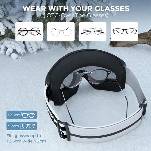 Findway Ski Goggles OTG, [2023 Upgraded] Snow Goggles for Adult Men Women Youth All Helmet Compatible Anti fog & glare & UV in Kuwait